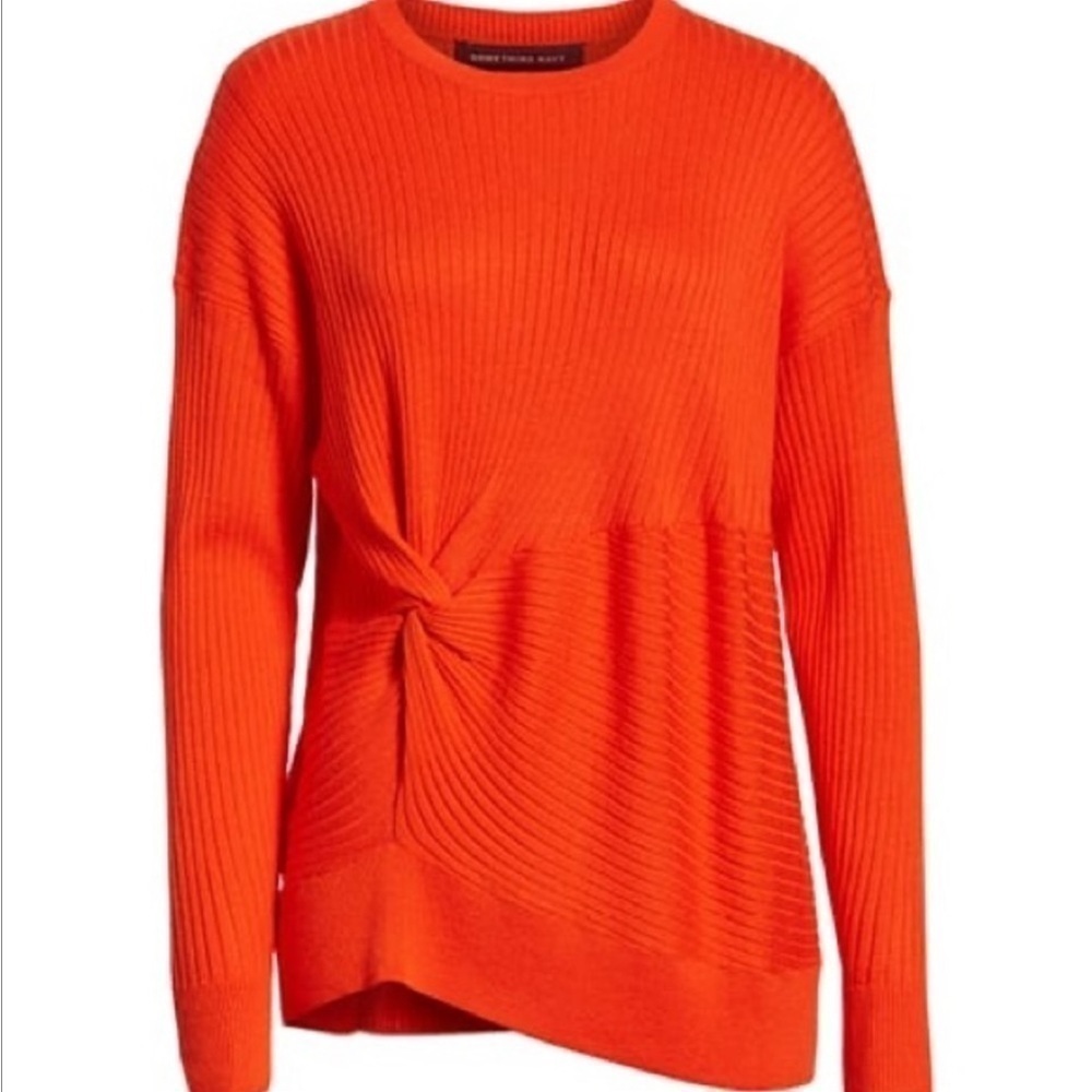 Something Navy | Front Side Knot Knit Crewneck Viscose Cashmere Blend Sweater S - Picture 8 of 8